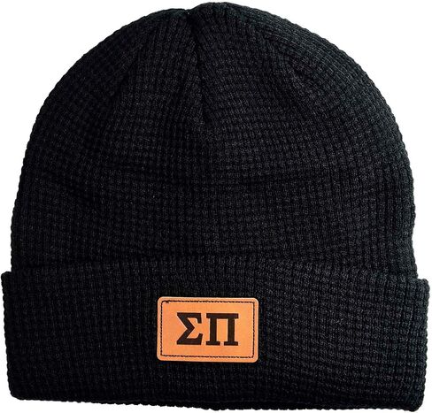 Sigma Pi Hat - Fraternity Beanie Hat, Black Winter Hat with Greek Letters Patch, Sigma Pi Gifts for Men in Saudi Arabia