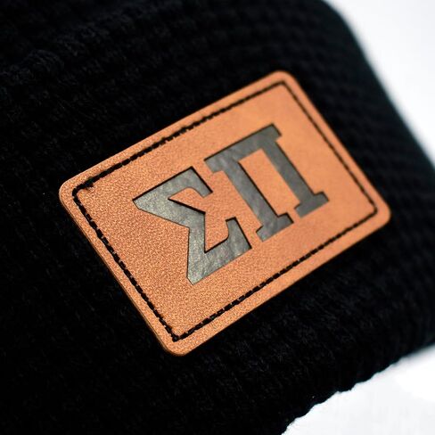 Sigma Pi Hat - Fraternity Beanie Hat, Black Winter Hat with Greek Letters Patch, Sigma Pi Gifts for Men in Saudi Arabia