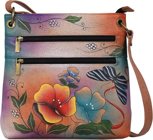 Anna by Anuschka Women's Hand-Painted Genuine Leather Medium Crossbody in Saudi Arabia