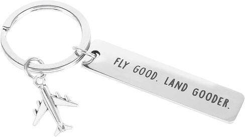 ANNSIXMARK Airplane Keychain, Pilot Keychain, Fly Good Land Gooder, Gift for Pilots Aviation Flight Attendant, Flight Attendant Essentials Women Men in Saudi Arabia