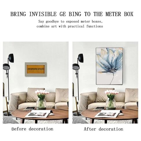 Breaker Box Cover Decorative, Modern Meter Box Decorative Painting Fuse Box Cover Electrical Panel Cover for Indoor Outdoor Breaker Hiding Panels（13.7x15.7in） in Saudi Arabia