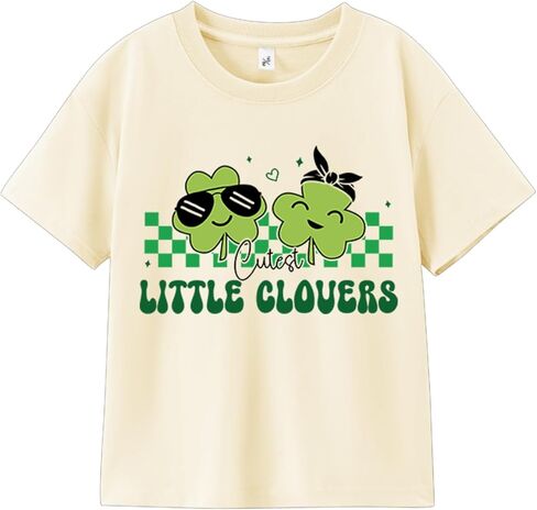 قمصان عيد القديس باتريك السعيدة للأطفال الصغار من الأولاد والبنات والأطفال، تي شيرت Lucky Shamrock Clouers للمهرجانات الأيرلندية المضحكة من أجل 3-7T in Kuwait