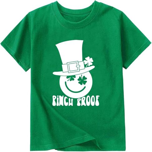قمصان عيد القديس باتريك السعيدة للأطفال الصغار من الأولاد والبنات والأطفال، تي شيرت Lucky Shamrock Clouers للمهرجانات الأيرلندية المضحكة من أجل 3-7T in Kuwait