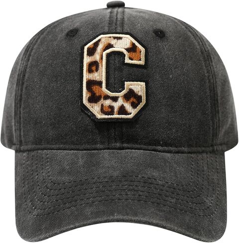 Qkxbxk Black Baseball Cap for Women with Heart Letter Leopard Trucker Hat,Vintage Distressed Adjustable Fit Dad Hat in Saudi Arabia