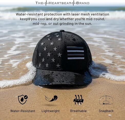 قبعة Snapback شبكية بالليزر ذات علم العلامة التجارية Heartbeat للرجال والنساء | قبعة سائق الشاحنة المسطحة | خفيف الوزن ومقاوم للماء in Kuwait