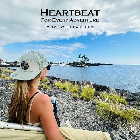 قبعة Snapback شبكية بالليزر ذات علم العلامة التجارية Heartbeat للرجال والنساء | قبعة سائق الشاحنة المسطحة | خفيف الوزن ومقاوم للماء in Kuwait