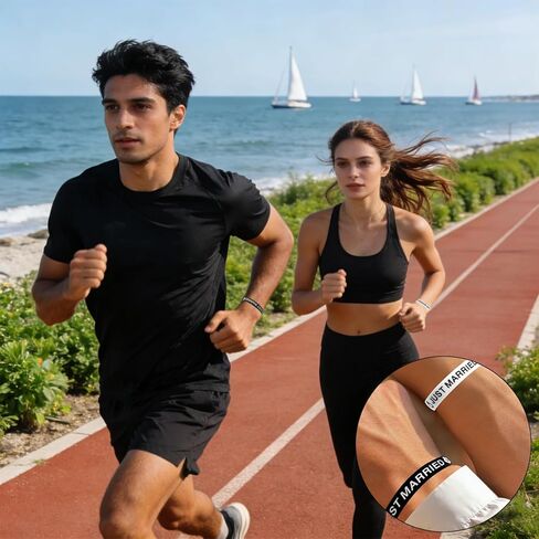 Srotmirw Just Married الأوسمة العروس والعريس سوار للمتزوجين حديثا هدية زينة الزفاف أساور الزفاف اكسسوارات شهر العسل الأبيض والأسود in Kuwait