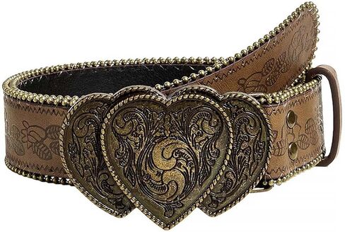 Tgirls Brown Western Belt for Women Cowboys Cowgirls Belt for Jeans Vintage Country Belts with Floral Embose Buckle in Saudi Arabia