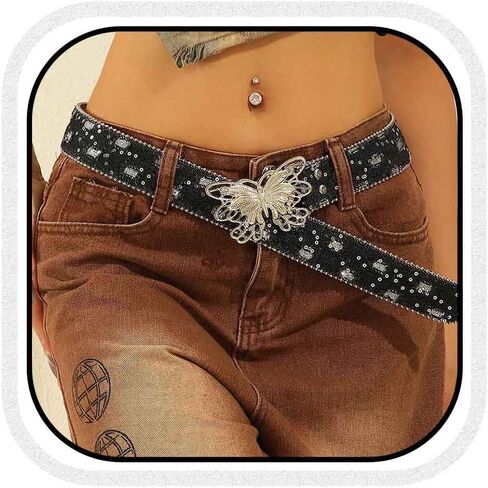 COSYDAYS Butterfly Leather Waist Belt Denim Y2K Jeans Belts Cowgirl Fashion Waist Accessories for Women in Saudi Arabia