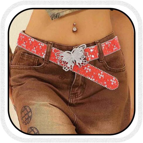 COSYDAYS Butterfly Leather Waist Belt Denim Y2K Jeans Belts Cowgirl Fashion Waist Accessories for Women in Saudi Arabia