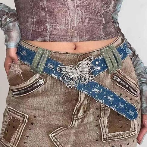 COSYDAYS Butterfly Leather Waist Belt Denim Y2K Jeans Belts Cowgirl Fashion Waist Accessories for Women in Saudi Arabia