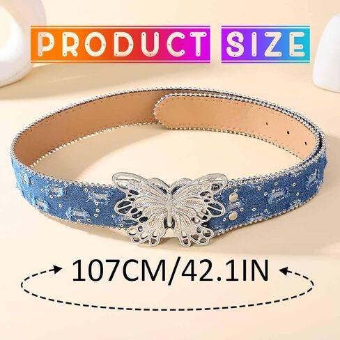 COSYDAYS Butterfly Leather Waist Belt Denim Y2K Jeans Belts Cowgirl Fashion Waist Accessories for Women in Saudi Arabia