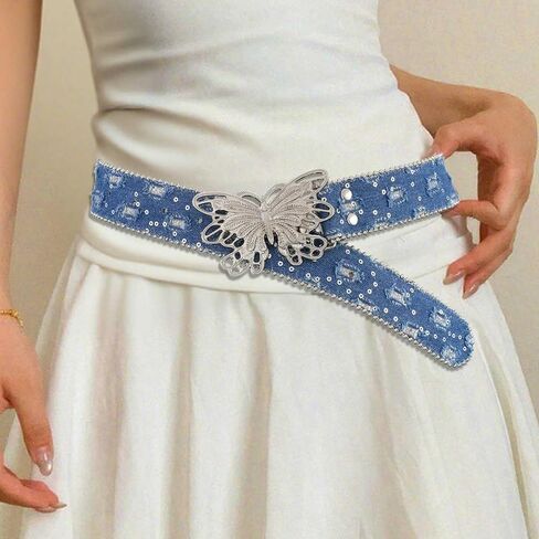 COSYDAYS Butterfly Leather Waist Belt Denim Y2K Jeans Belts Cowgirl Fashion Waist Accessories for Women in Saudi Arabia