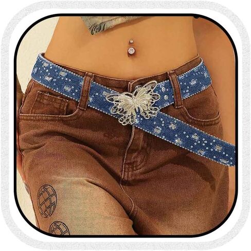 COSYDAYS Butterfly Leather Waist Belt Denim Y2K Jeans Belts Cowgirl Fashion Waist Accessories for Women in Saudi Arabia
