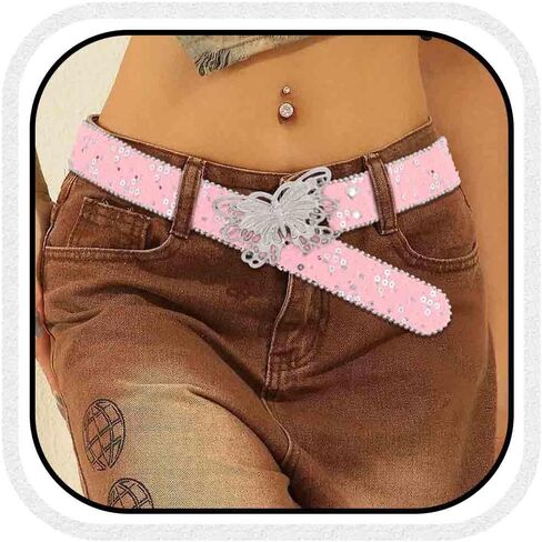 COSYDAYS Butterfly Leather Waist Belt Denim Y2K Jeans Belts Cowgirl Fashion Waist Accessories for Women in Saudi Arabia