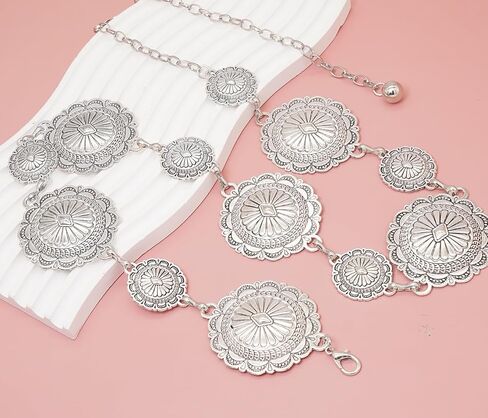 Heyjoin Western Cowgirl Chain Belt for Women Adjustable Fashion Metal Waist Belts for Dresses Jeans Party Country Concert in Saudi Arabia