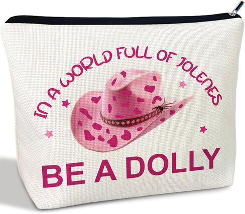 In a World Full of Jolenes be a Dolly Makeup Bag, Pink Travel Toiletry Bag Gifts for Friends, Dolly Costumes for Women Family Sister Friends Daughter Graduation Halloween Birthday Christmas in Kuwait