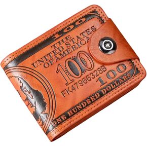 XUNPENG Men's wallet, US dollar pattern, ultra-light PU bag, multi-functional retro multi-card slot men's wallet/4.3 * 3.4in in Saudi Arabia