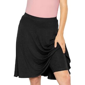 STRETCH IS COMFORT تنورة نسائية بطول الركبة على شكل حرف A مع شورت مدمج | ناعم وخفيف الوزن ومتواضع | S-5X in Saudi Arabia