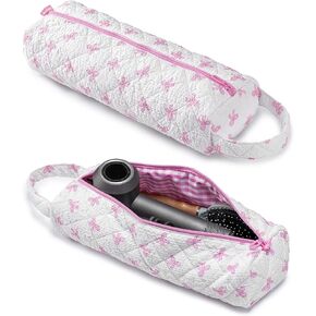 Nixjoro Hair Tools Travel Bag Quilted Cosmetics Toiletry Organizer Soft Portable Carrying Case for Shark Hair Air Wrap Dryer Case, Gift for Women Girls (Cherry) in Kuwait