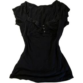 Y2K Vintage Emo Babydoll Tops Women Cutecore Fairy Grunge Gyaru Scene Shirts 2000s Clothes in Saudi Arabia