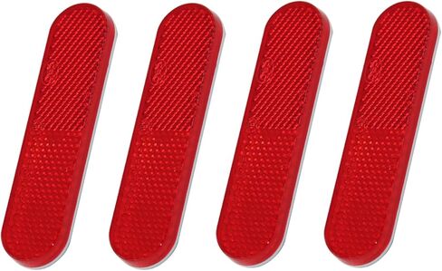4Pcs Motorcycle Reflectors 3.78x0.94 Oval Reflector Self Adhesive for Trailers, Trucks, Automobiles,Bike,Boat (White) in Saudi Arabia