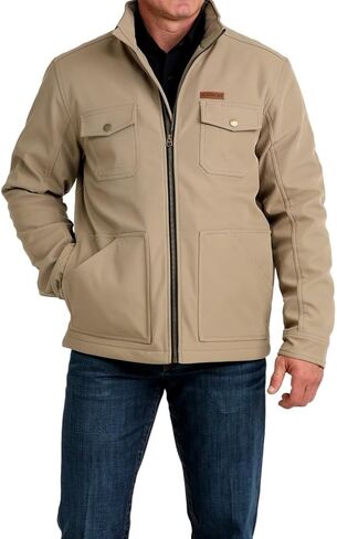 Cinch Western Jacket Mens Solid Bonded Concealed Zip Stone MWJ1566004 in Saudi Arabia