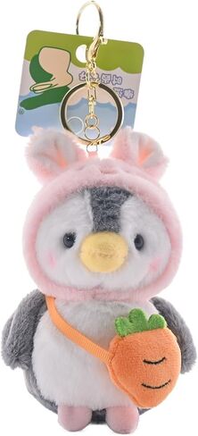 WANXINZHIQU لطيف البطريق حقيبة سلسلة مفاتيح Charms للنساء حقائب الظهر المحافظ Kawaii اكسسوارات الجمالية سيارة حلقة رئيسية حامل in Kuwait