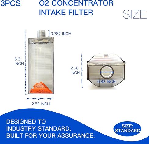 مرشح مدخل 3 عبوات 1131249 لـ Invacare Perfecto Platinum، مرشح مدخل مكثف O2 in Kuwait