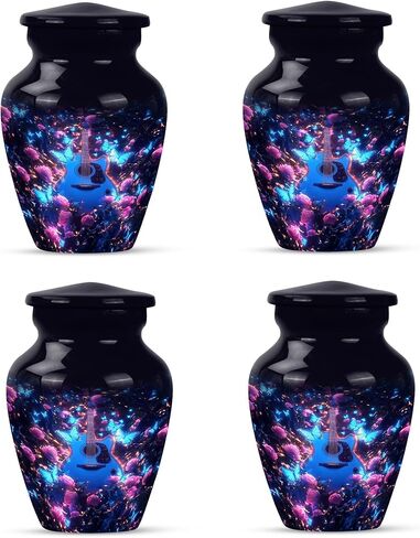 SUBSH Guitar Waves, Pack of 2 (10 Inch Urn & 3 Inch Urn), Large Urn for Ashes, Keepsake Urn, Cremation Urn, Memorial Urn, Urn for Dad, Urn for Human Ashes, Urn for Mom Ashes, Funeral Urn in Saudi Arabia