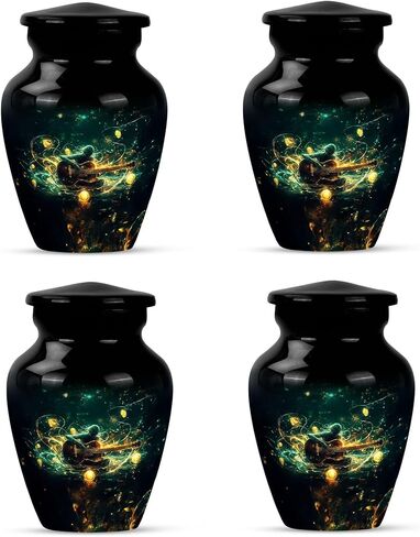 SUBSH Guitar Waves, Pack of 2 (10 Inch Urn & 3 Inch Urn), Large Urn for Ashes, Keepsake Urn, Cremation Urn, Memorial Urn, Urn for Dad, Urn for Human Ashes, Urn for Mom Ashes, Funeral Urn in Saudi Arabia