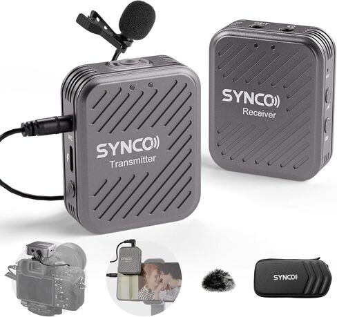 Synco G1 (A1) Gray ، 2.4 جيجا هرتز اللافالير لافالييه الميكروفون لكاميرا DSLR ، والهاتف المحمول الميكروفوني المهني ، والمكتبة ، والكمبيوتر المحمول ، والكمبيوتر اللوحي ، متوافق مع Canon و Sony و Nikon و Wireless-Lapel-tie-port in Kuwait