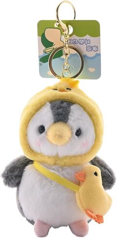 WANXINZHIQU لطيف البطريق حقيبة سلسلة مفاتيح Charms للنساء حقائب الظهر المحافظ Kawaii اكسسوارات الجمالية سيارة حلقة رئيسية حامل in Kuwait