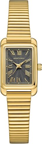 AMOVAN Gold Watches for Women Small Wrist, Dainty Rectangular Case Vintage Wrist Watches, Vintage Ladies Quartz Wrist Watch for Mother's Day, Valentine's Day, Anniversary in Saudi Arabia