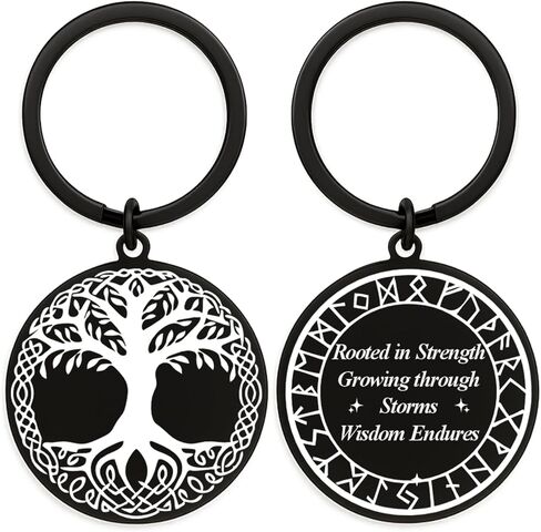 Hewonnn Tree of Life Keychain - Viking Yggdrasil Symbol Keychain for Men Women - Inspirational Viking Gifts in Saudi Arabia