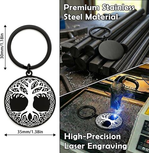 Hewonnn Tree of Life Keychain - Viking Yggdrasil Symbol Keychain for Men Women - Inspirational Viking Gifts in Saudi Arabia