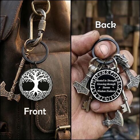 Hewonnn Tree of Life Keychain - Viking Yggdrasil Symbol Keychain for Men Women - Inspirational Viking Gifts in Saudi Arabia