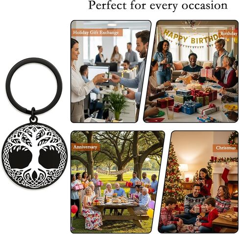 Hewonnn Tree of Life Keychain - Viking Yggdrasil Symbol Keychain for Men Women - Inspirational Viking Gifts in Saudi Arabia