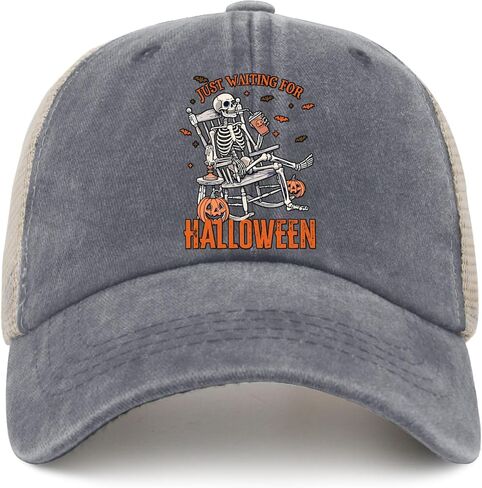 Just Waiting for Halloween Trucker hat Outdoor Cap for Daughter in Saudi Arabia