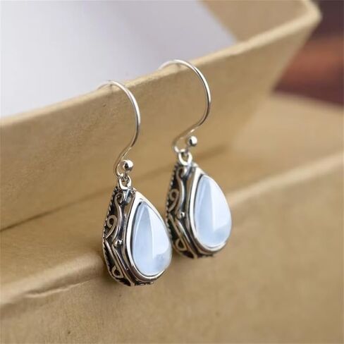 White Gold Plated Teardrop Cubic Zirconia Dangle Earrings for Women Daily Bridal Parties Lightweight Earring Jewelry Gift for Her in Saudi Arabia
