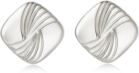 Jurikko Gold Chunky Statement Earrings for Women, Trendy 14K Gold Plated Square Geometric Vintage Drop Dangle Designer Stud Earrings, Jewelry Gift in Kuwait