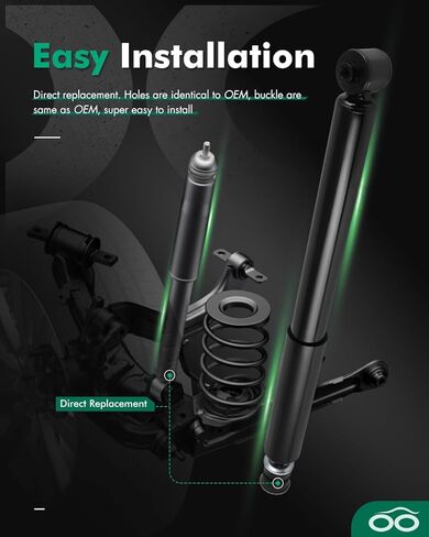 SCITOO - ممتصات الصدمات الخلفية لـ Scion Fits 2011-2016 لصدمات Scion tC 349210 5684 دعامات الصدمات - مجموعة قطعتين in Saudi Arabia