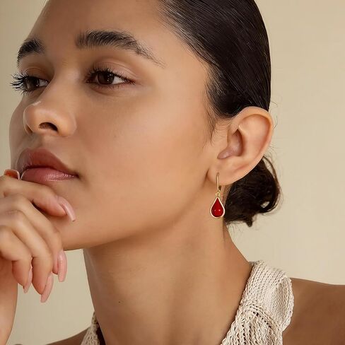 Ritach Small Dangle Earrings for Women Trendy 14K Gold Plated Hypoallergenic Leverback Drop Earrings for Jewelry Gifts in Kuwait