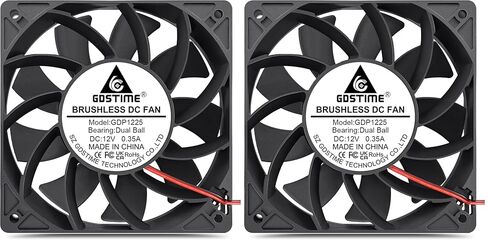GDSTIME 120mm Case Fan, Increase Air Pressure Fan, 120mm x 25mm 12V Dc Brushless Cooling Fan Dual Ball Bearings Long lifespan in Saudi Arabia