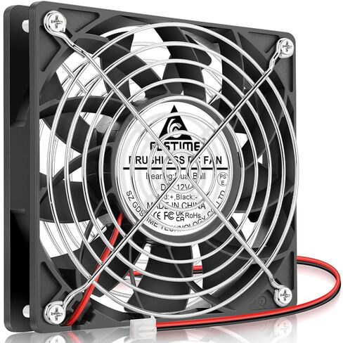 GDSTIME 120mm Case Fan, Increase Air Pressure Fan, 120mm x 25mm 12V Dc Brushless Cooling Fan Dual Ball Bearings Long lifespan in Saudi Arabia