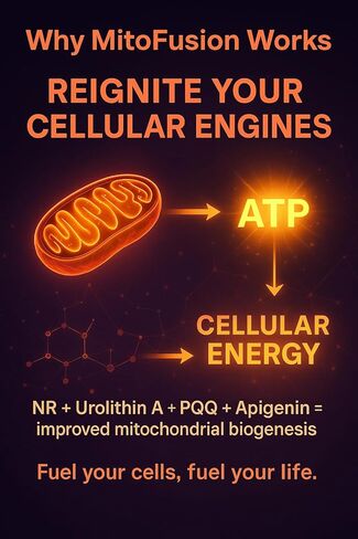 MitoFusion تركيبة كاملة لمكافحة الشيخوخة NAD+ ودعم الميتوكوندريا مع 500 ملغ من نيكوتينوميد ريبوسيد، 250 ملغ من يوروليثين A، 25 ملغ من PQQ، 50 ملغ من أبيجينين. الطاقة | التركيز | طول العمر | الأداء | استعادة in Saudi Arabia