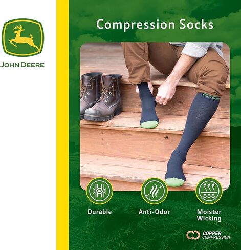 John Deere Knee High Socks - 2 pairs - All Black in Saudi Arabia