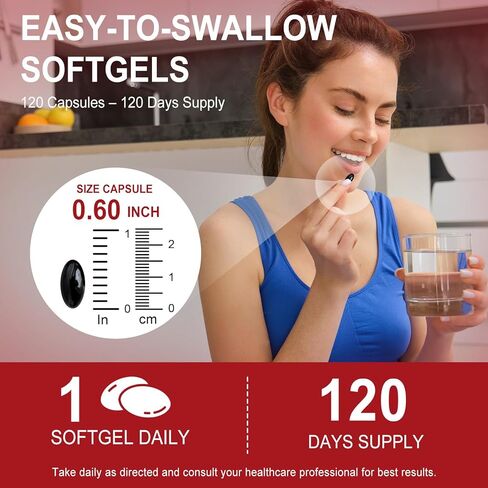 AEBEFBAW Astaxanthin 12mg، 120 كبسولة هلامية، مضاد أكسدة أستازانتين ممتاز، طحالب دقيقة طبيعية، دعم صحي متعدد التأثيرات للعين والمفاصل والدورة الدموية الداخلية وصحة الجلد in Kuwait