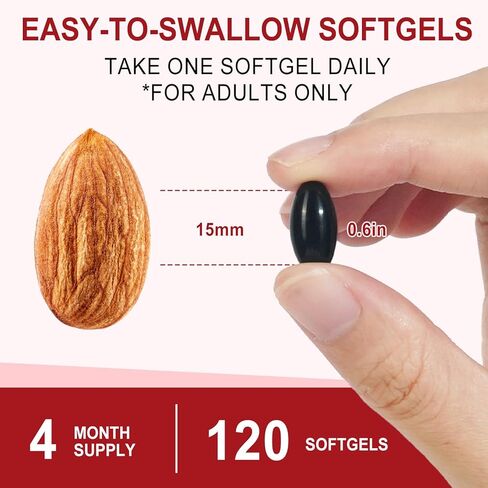 AEBEFBAW Astaxanthin 12mg، 120 كبسولة هلامية، مضاد أكسدة أستازانتين ممتاز، طحالب دقيقة طبيعية، دعم صحي متعدد التأثيرات للعين والمفاصل والدورة الدموية الداخلية وصحة الجلد in Kuwait