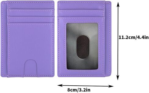 AGBIADD Slim Minimalist Front Pocket RFID Blocking Leather Wallets for Men Women Medium Size (Medium Purple) in Saudi Arabia